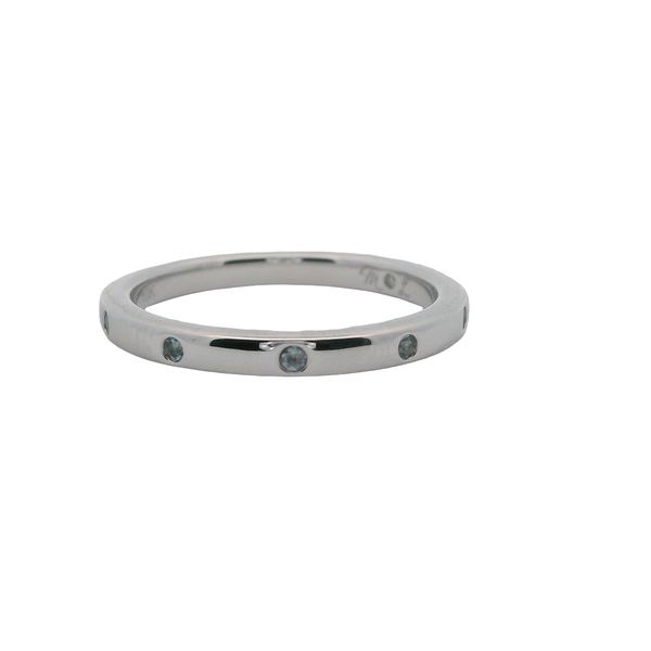 10K WG BAND WITH 5 GENUINE AQUAMARINE FLUSH SET .05 CTTW Lennon's W.B. Wilcox Jewelers New Hartford, NY