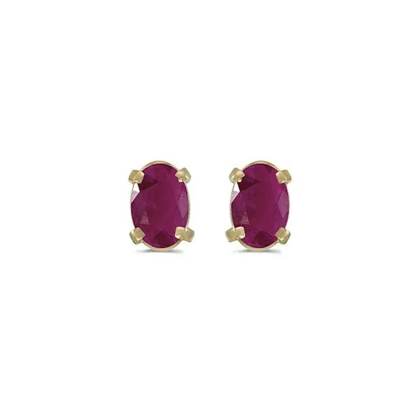14Kt Yellow Gold Ruby Studs  Lennon's W.B. Wilcox Jewelers New Hartford, NY
