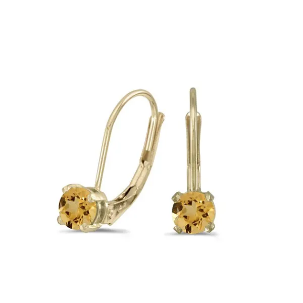 14Kt Yellow Gold Round Citrine Lever-Back Earrings Lennon's W.B. Wilcox Jewelers New Hartford, NY