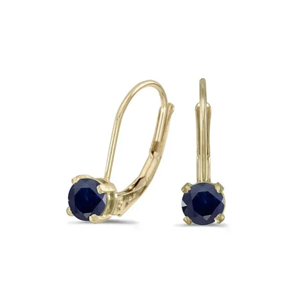 14Kt Yellow Gold Round Sapphire Lever-Back Earrings Lennon's W.B. Wilcox Jewelers New Hartford, NY