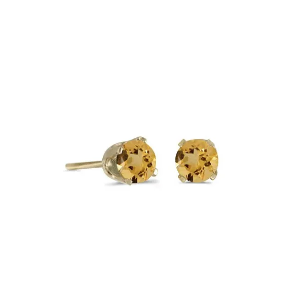 14K YELLOW GOLD ROUND CITRINE STUD EARRINGS Lennon's W.B. Wilcox Jewelers New Hartford, NY