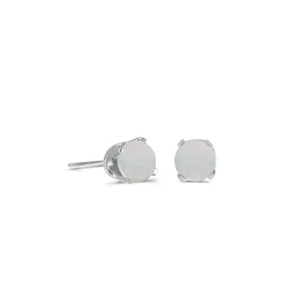 14KT WG 4MM OPAL BSTONE STUD EARRINGS Lennon's W.B. Wilcox Jewelers New Hartford, NY