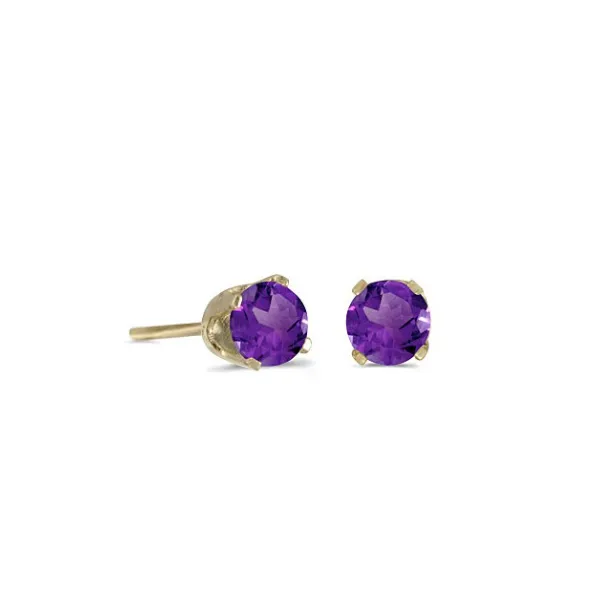 14K YELLOW GOLD ROUND AMETHYST STUD EARRINGS Lennon's W.B. Wilcox Jewelers New Hartford, NY