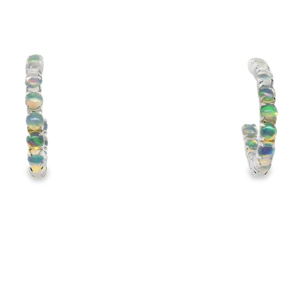 14K WG HOOP INSIDE/ OUTSIDE WITH 3 MM OPALS = 1.92 CTTW Lennon's W.B. Wilcox Jewelers New Hartford, NY