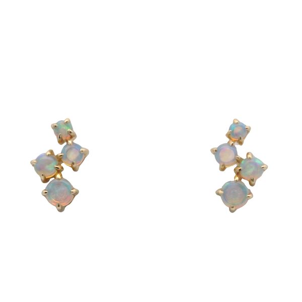 14K YG AUSTRALIAN OPAL CLUSTER EARRINGS  .33 CTTW Lennon's W.B. Wilcox Jewelers New Hartford, NY