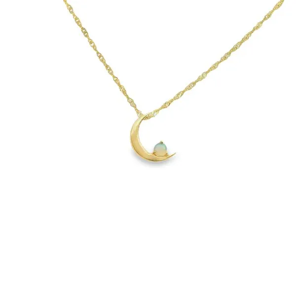 14K YELLOW GOLD AUSTRALIAN OPAL MOON PENDANT Lennon's W.B. Wilcox Jewelers New Hartford, NY
