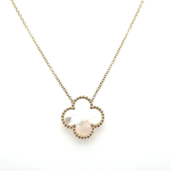14Kt Yellow Gold Mother of Pearl Clover Pendant Lennon's W.B. Wilcox Jewelers New Hartford, NY