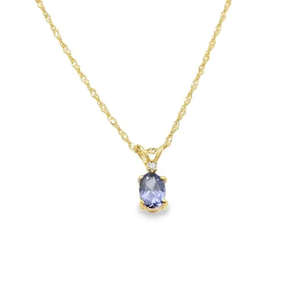 14KY/G AND DIA  TANZANITE PENDANT 18IN NECKLACE Lennon's W.B. Wilcox Jewelers New Hartford, NY