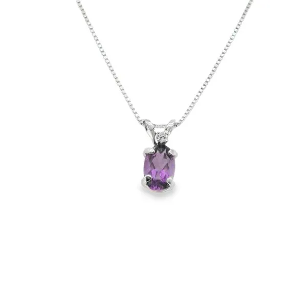 14K W/G AND DIA AMETHYST PENDANT WITH 18" CHAIN Lennon's W.B. Wilcox Jewelers New Hartford, NY