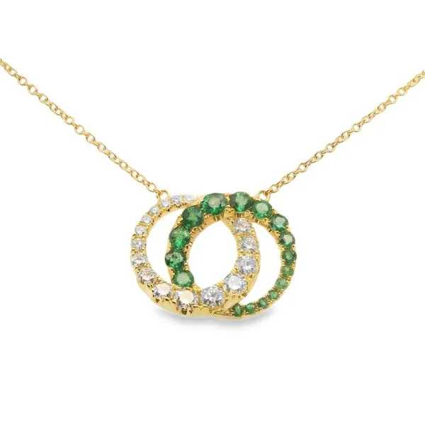 14KY Necklace Length 18 With 16 0.78Tw Round Diamonds And 16 0.73Tw Round Emeralds  Lennon's W.B. Wilcox Jewelers New Hartford, NY