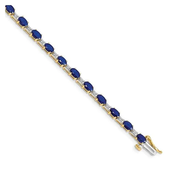 14K YG SAPPHIRE AND DIAMOND TENNIS BRACELET Lennon's W.B. Wilcox Jewelers New Hartford, NY