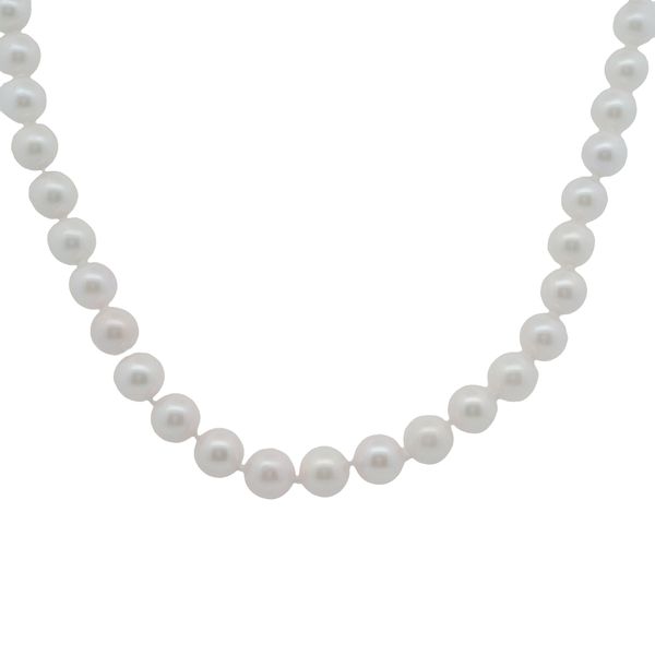 5-6 MM SALTWATER AKOYA PEARL STRAND KNOTTED  W/14K YG FISH HOOK CLASP Lennon's W.B. Wilcox Jewelers New Hartford, NY