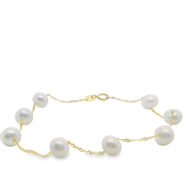 14KT YG 7" BRACELET W/ 8 FRESHWATER PEARLS 6-6.5MM Lennon's W.B. Wilcox Jewelers New Hartford, NY