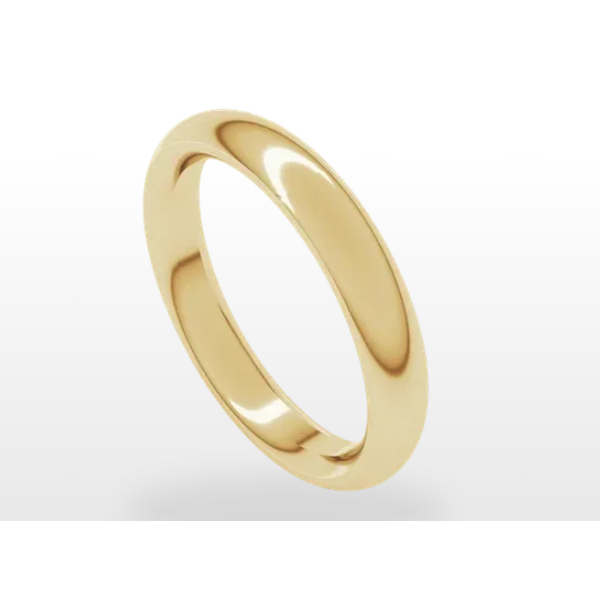 18KYG  POLISHED WEDDING BAND 3.5MM FINGER SIZE 6 HR COMFORT FIT Lennon's W.B. Wilcox Jewelers New Hartford, NY