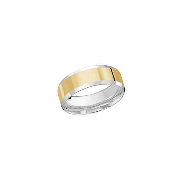 14K TT 8MM POLISHED BEVELED EDGE Lennon's W.B. Wilcox Jewelers New Hartford, NY