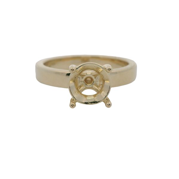 14K YG SOLITAIRE MOUNTING WITH A  4 PRONG ROUND BASE HEAD FOR 8 MM ROUND STONE ON A 3.5 MM SHANK Lennon's W.B. Wilcox Jewelers New Hartford, NY