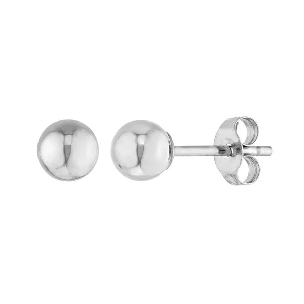 14Kt White Gold 4MM Ball Stud Earrings Lennon's W.B. Wilcox Jewelers New Hartford, NY