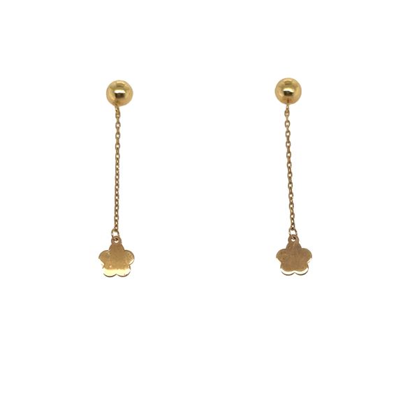 18KT YG DANGLE FLOWER EARRINGS Lennon's W.B. Wilcox Jewelers New Hartford, NY
