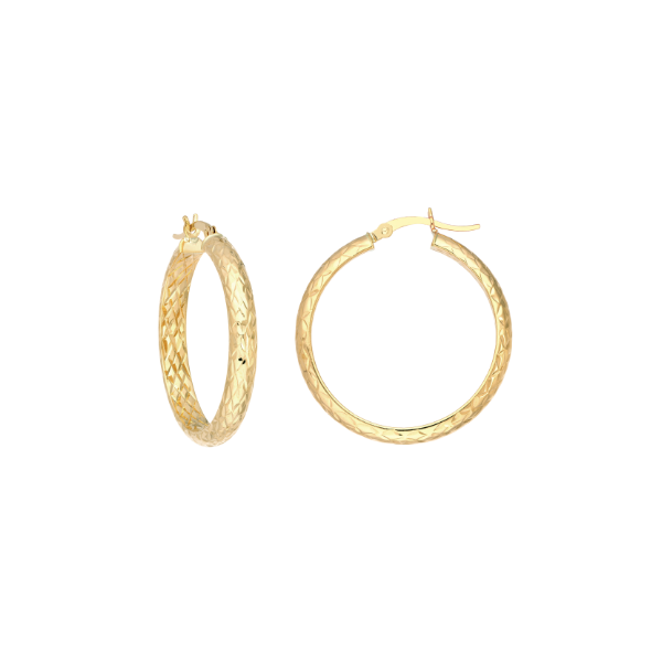 14KT WG 3.75G D/C HOOPS 4/30MM Lennon's W.B. Wilcox Jewelers New Hartford, NY