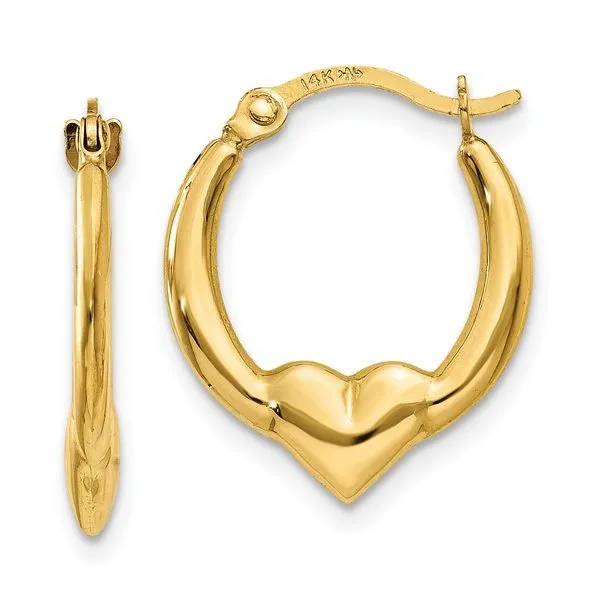 10K Heart Hoop Earrings Lennon's W.B. Wilcox Jewelers New Hartford, NY