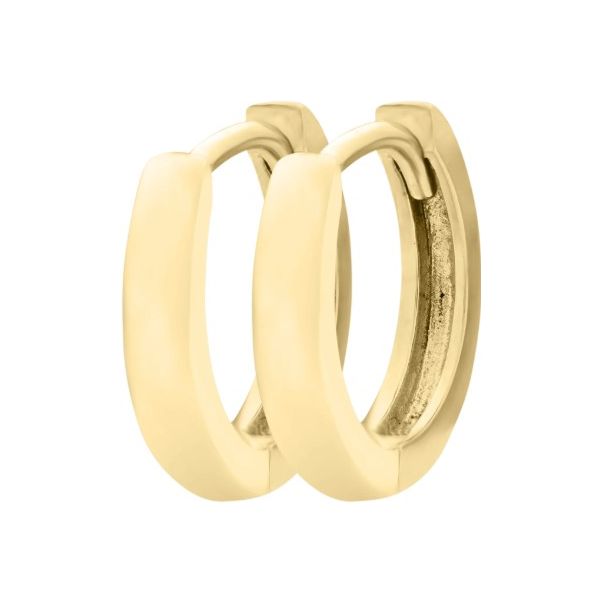 14 KARAT YELLOW GOLD HUGGIE EARRINGS PLAIN Lennon's W.B. Wilcox Jewelers New Hartford, NY