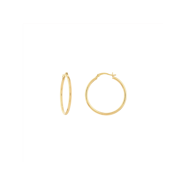10K YG  2X30  POLISHED HOOP Lennon's W.B. Wilcox Jewelers New Hartford, NY