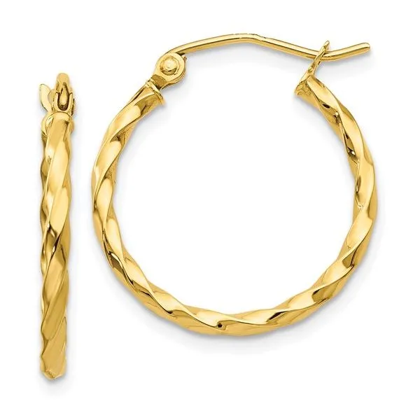 10t Yellow Gold Twist Polished Hoop Earring Lennon's W.B. Wilcox Jewelers New Hartford, NY