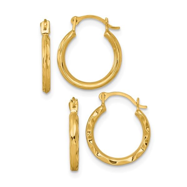 10K YG 1 PAIR OF SET -  POLISHED (TOP PIC)  PRICED AS SINGLE PAIR. Lennon's W.B. Wilcox Jewelers New Hartford, NY