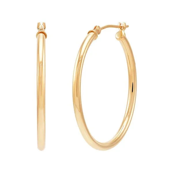 14K YG POLISHED 2X30MM HOOP EARRING Lennon's W.B. Wilcox Jewelers New Hartford, NY
