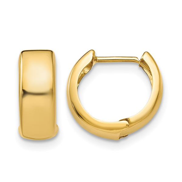 10K YG POLISHED HINGED HOOP Lennon's W.B. Wilcox Jewelers New Hartford, NY