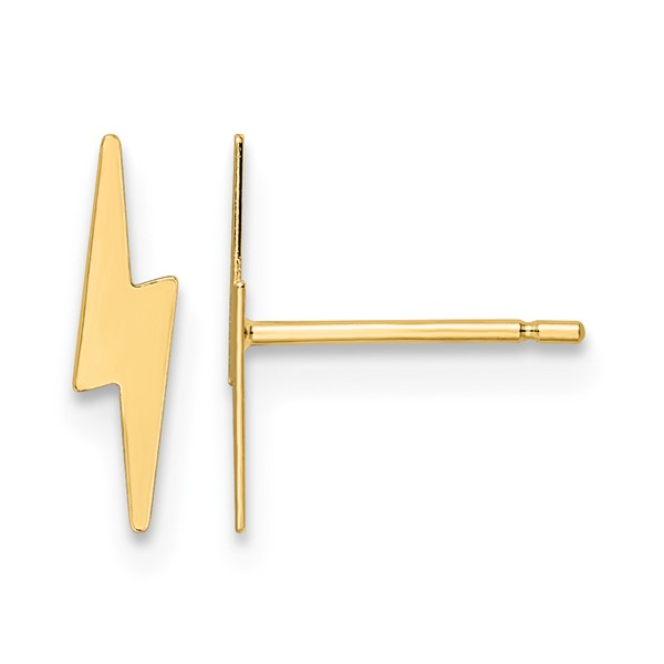 10K YG LIGHTNING BOLT POST EARRING Lennon's W.B. Wilcox Jewelers New Hartford, NY