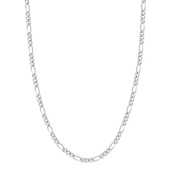22" 14Kt White Gold Figaro Chain  Lennon's W.B. Wilcox Jewelers New Hartford, NY