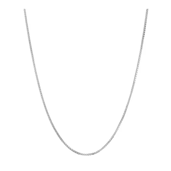 14KT WG POLISHED .53-.55MM SOLID BOX CHAIN 18 INCHES  Lennon's W.B. Wilcox Jewelers New Hartford, NY