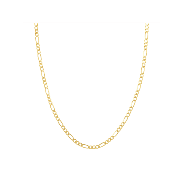 10K YG 3.9MM LIGHT CONCAVE FIGARO CHAIN 18'' Lennon's W.B. Wilcox Jewelers New Hartford, NY