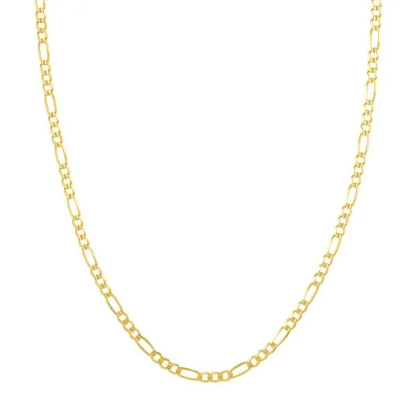 10 KARAT YELLOW GOLD 3.9MM LIGHT FIGARO CHAIN 24" Lennon's W.B. Wilcox Jewelers New Hartford, NY