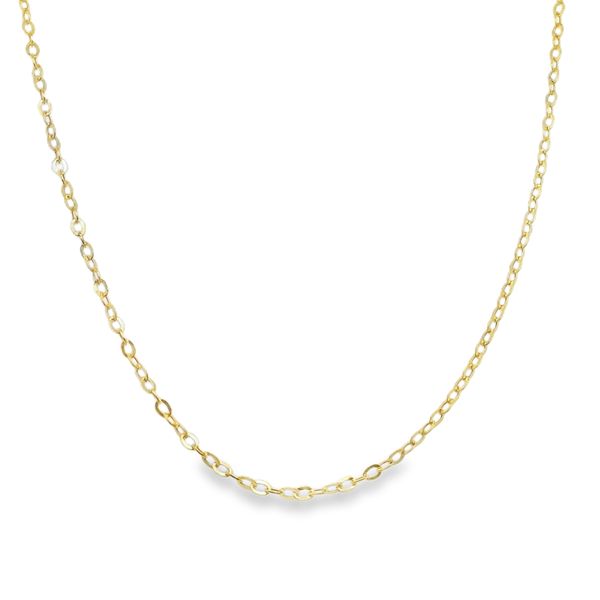 14K YG 1.55MM HEAVY HOLLOW FLAT ROLO CHAIN 18" Lennon's W.B. Wilcox Jewelers New Hartford, NY