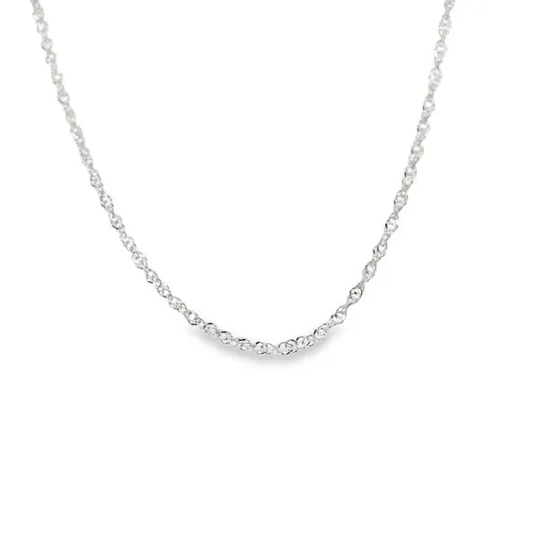 14KWG 16" 1.15MM SPARKLE SOLID SINGAPORE CHAIN Lennon's W.B. Wilcox Jewelers New Hartford, NY