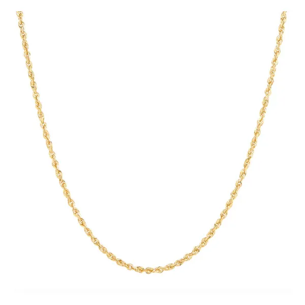 14KT YG 2.00-2.10MM SOLID DUAL GLITTER ROPE CHAIN Lennon's W.B. Wilcox Jewelers New Hartford, NY