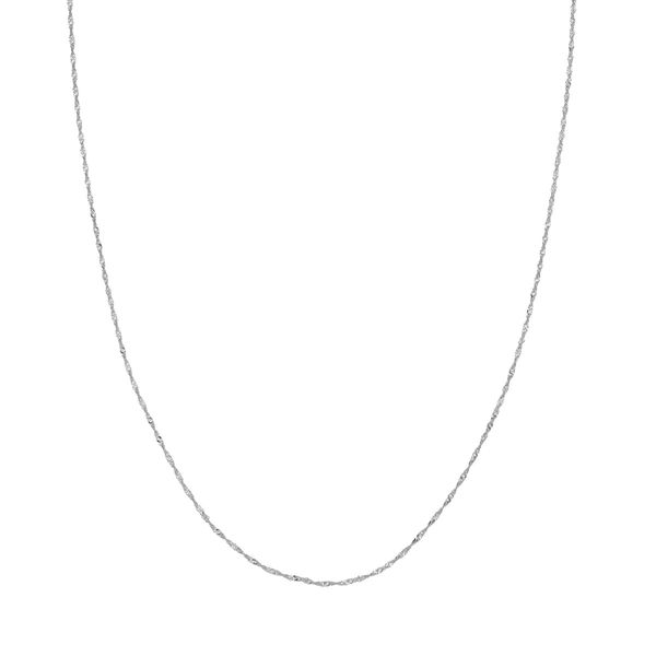 14KWG 16 INCH SINGAPORE CHAIN WITH LOBSTER CLAW  1.15MM Lennon's W.B. Wilcox Jewelers New Hartford, NY