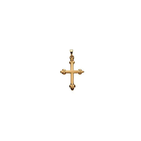 14KY CROSS PENDANT  W/ FLEUR DE LIS DESIGN AT END POINTS 21 X 16MM Lennon's W.B. Wilcox Jewelers New Hartford, NY