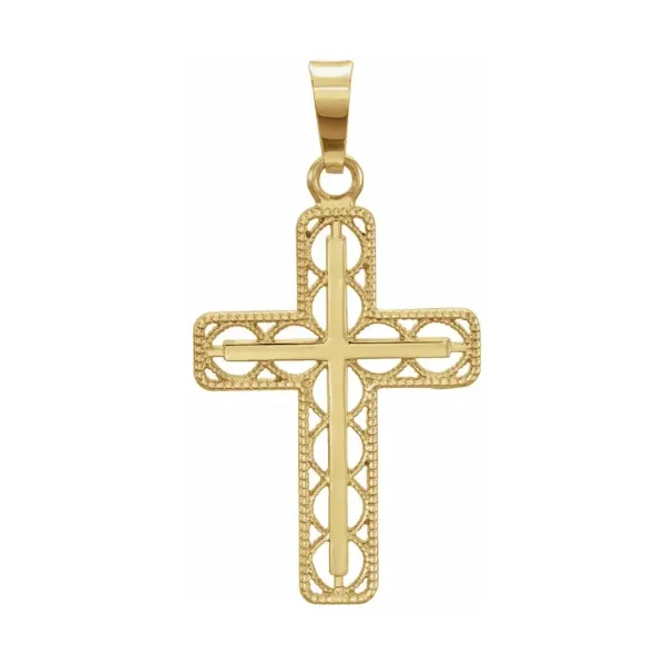 14KT YG CROSS PENDANT  Lennon's W.B. Wilcox Jewelers New Hartford, NY