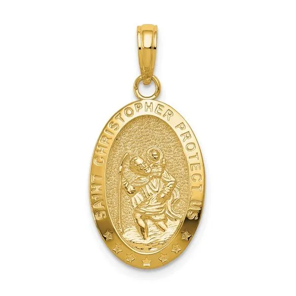 10Kt YELLOW GOLD SAINT CHRISTOPHER MEDAL PENDANT Lennon's W.B. Wilcox Jewelers New Hartford, NY