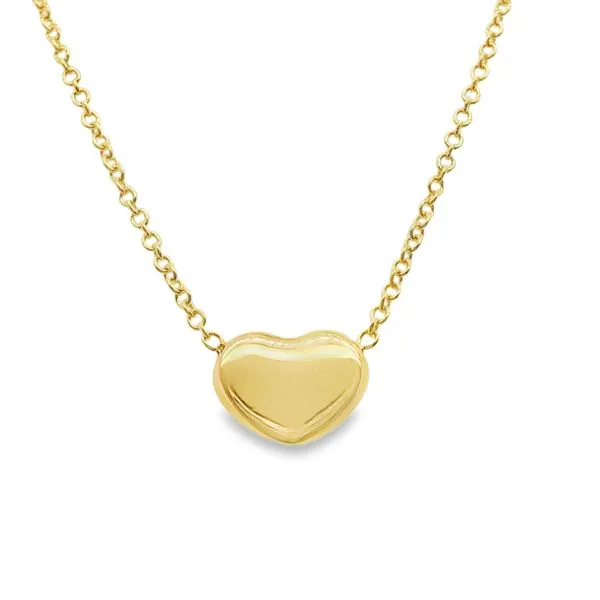 14K YELLOW GOLD POLISHED HEART ON 18" CHAIN Lennon's W.B. Wilcox Jewelers New Hartford, NY