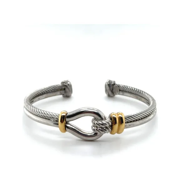 18Kt Yellow Gold and Silver Knot Bangle Lennon's W.B. Wilcox Jewelers New Hartford, NY