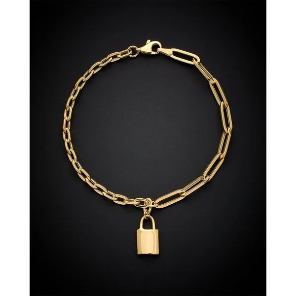 14Kt Yellow Gold Paperclip Lock Bracelet Lennon's W.B. Wilcox Jewelers New Hartford, NY