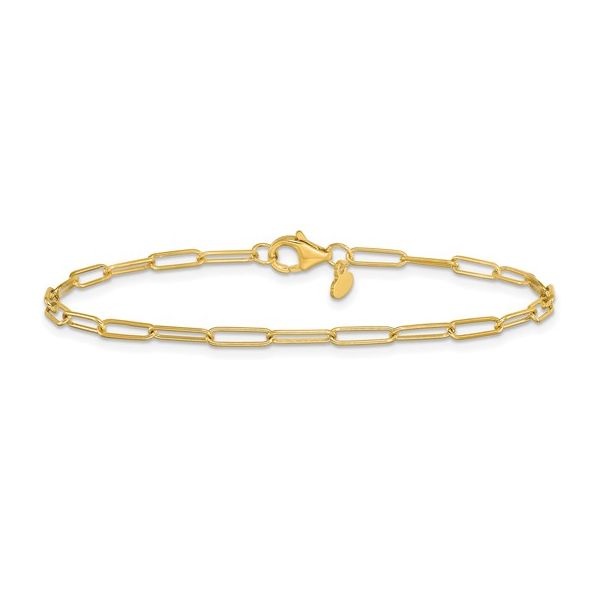  10K Polished Fancy LinkPaper Clip Bracelet 7" Lennon's W.B. Wilcox Jewelers New Hartford, NY