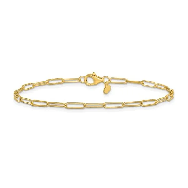 10K Polished Fancy LinkPaper Clip Bracelet 7" Lennon's W.B. Wilcox Jewelers New Hartford, NY