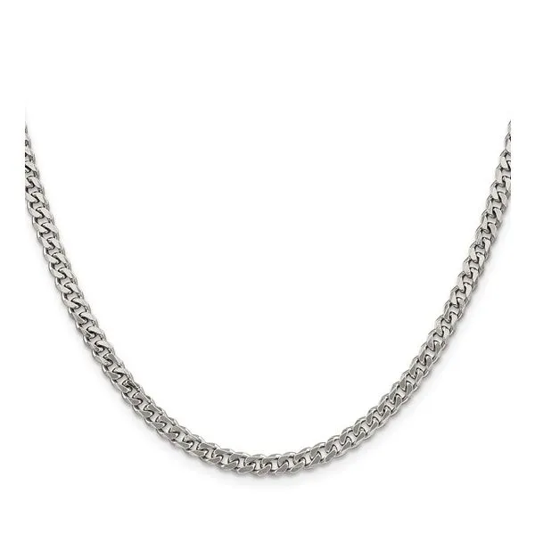 STERLING SILVER RHODIUM PLATED 4.5MM CURB CHAIN Lennon's W.B. Wilcox Jewelers New Hartford, NY