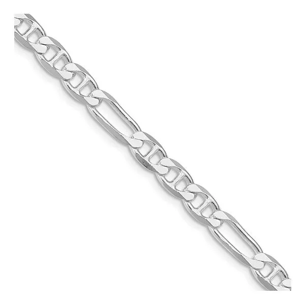 SS RHODIUM PLATED 5.5MM FIAGRO ANCHOR CHAIN - 20IN Lennon's W.B. Wilcox Jewelers New Hartford, NY