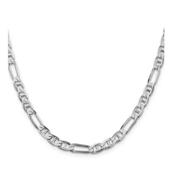 SS RHODIUM PLATED 5.5MM FIAGRO ANCHOR CHAIN - 24IN Lennon's W.B. Wilcox Jewelers New Hartford, NY